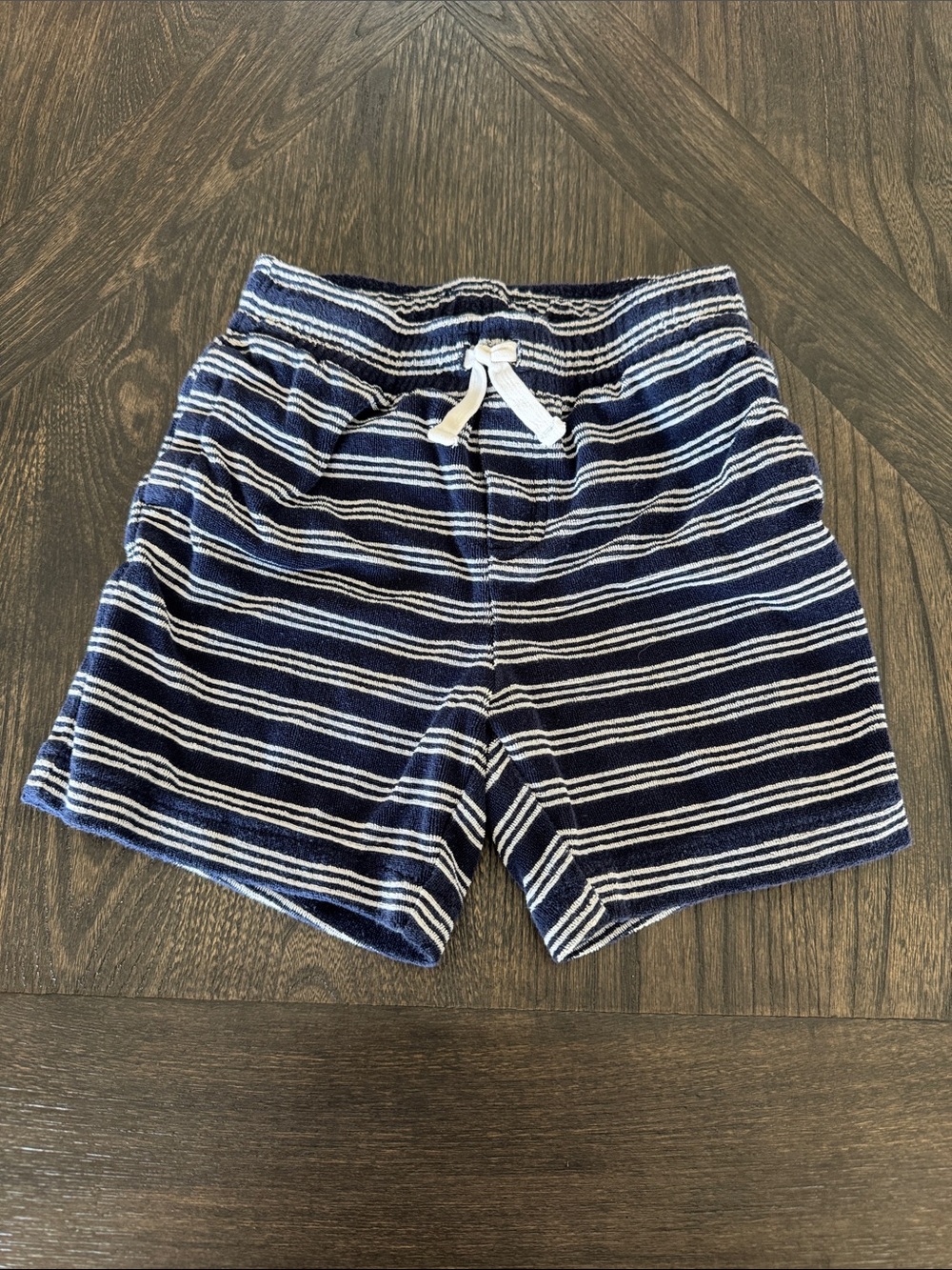 Janie and Jack Navy and White Striped Knit Shorts
